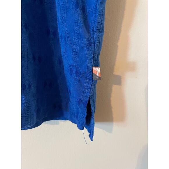 Honor The Gift Blue Diamond Button Down Short Sleeve Top XXL - Picture 4 of 8